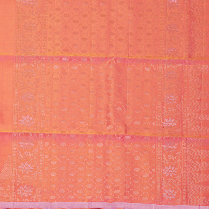 Hayagrivas Orangish-Pink Handloom Soft Silk Saree KBF877H6-2