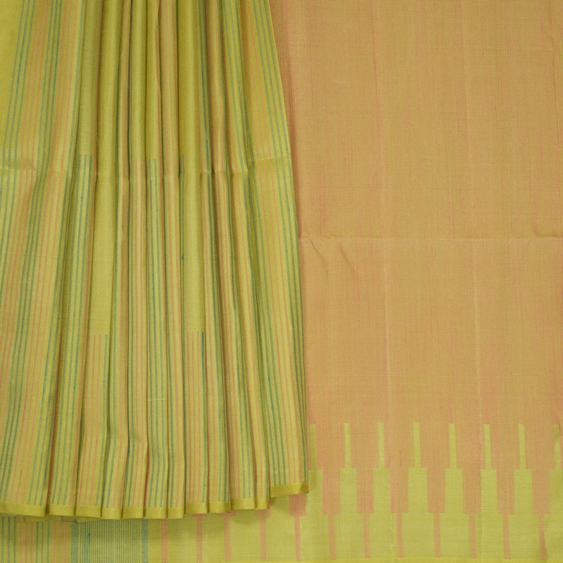 Hayagrivas Pista Green Handloom Soft Silk Saree KBF878H10-1