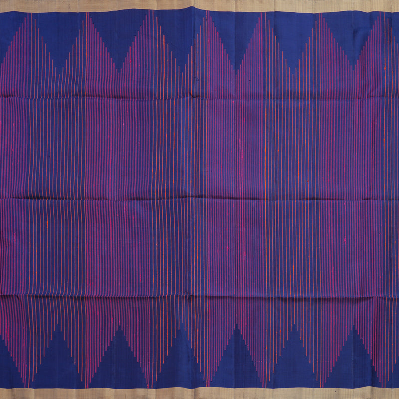 Hayagrivas Dark Blue Handloom Soft Silk Saree KBF878H5-1