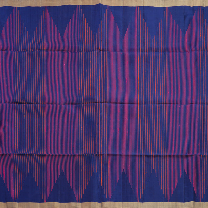 Hayagrivas Dark Blue Handloom Soft Silk Saree KBF878H5-1