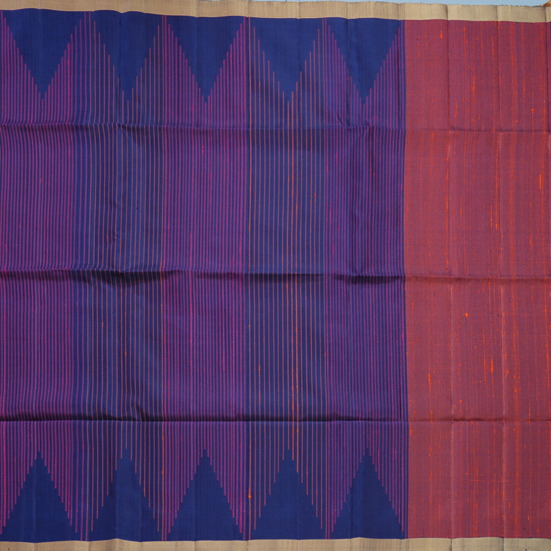 Hayagrivas Dark Blue Handloom Soft Silk Saree KBF878H5-1