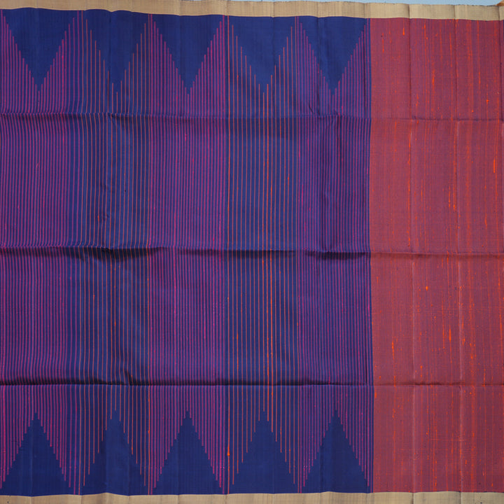 Hayagrivas Dark Blue Handloom Soft Silk Saree KBF878H5-1