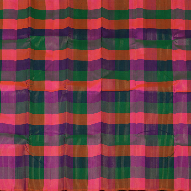 Hayagrivas Handloom Multicolour Checks Kanjivaram Silk Saree KBF87D2-1