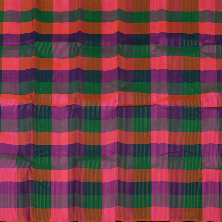 Hayagrivas Handloom Multicolour Checks Kanjivaram Silk Saree KBF87D2-1