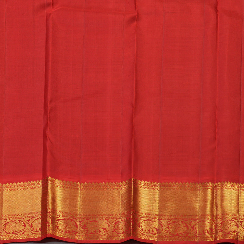 Hayagrivas Handloom Bottle Green Kanjivaram Silk Saree with Red Border KBF87D7-2