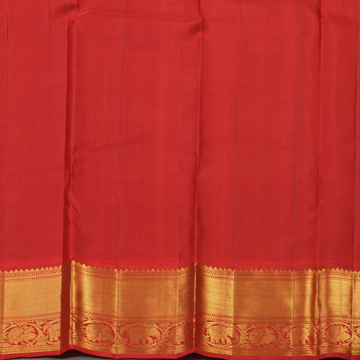 Hayagrivas Handloom Bottle Green Kanjivaram Silk Saree with Red Border KBF87D7-2