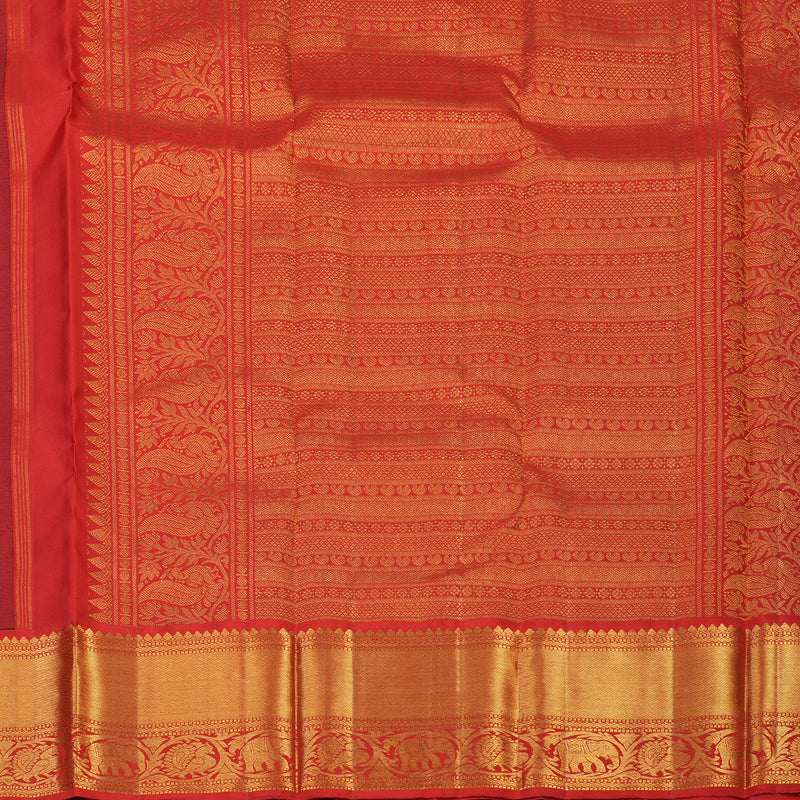 Hayagrivas Handloom Bottle Green Kanjivaram Silk Saree with Red Border KBF87D7-2