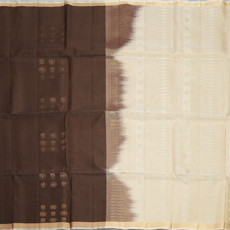 Hayagrivas Chocolate Brown Handloom Soft Silk Saree KBF880H3-1