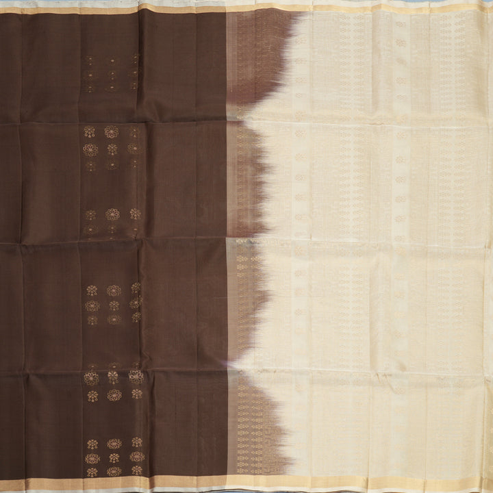 Hayagrivas Chocolate Brown Handloom Soft Silk Saree KBF880H3-1