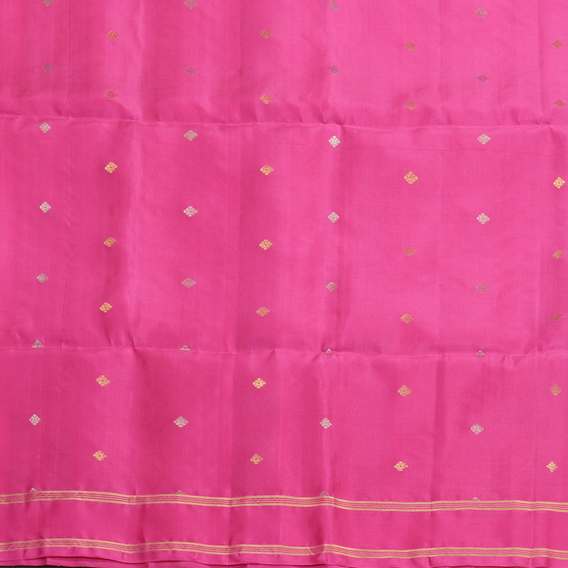 Hayagrivas Orangish-Pink Handloom Soft Silk Saree KBF880H3-3