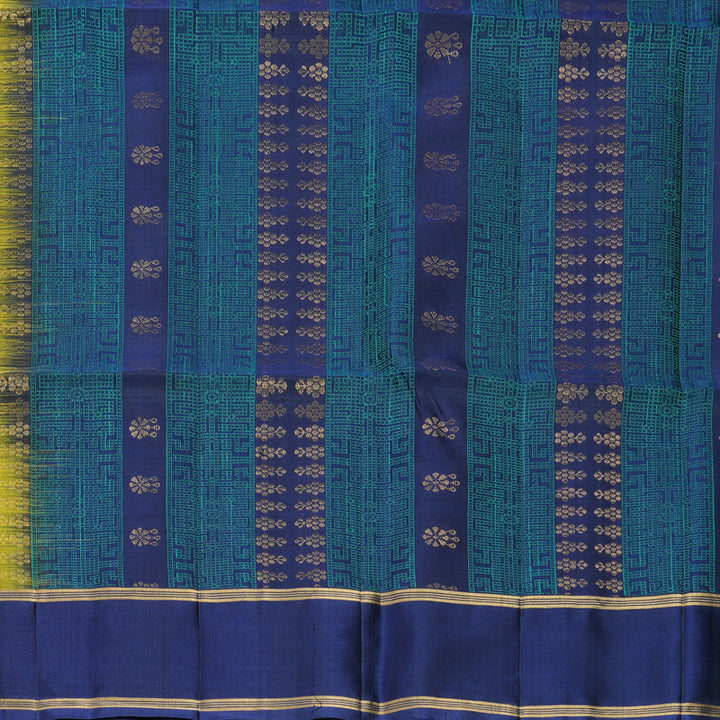 Hayagrivas Yellow-Green Handloom Soft Silk Saree KBF880H3-7