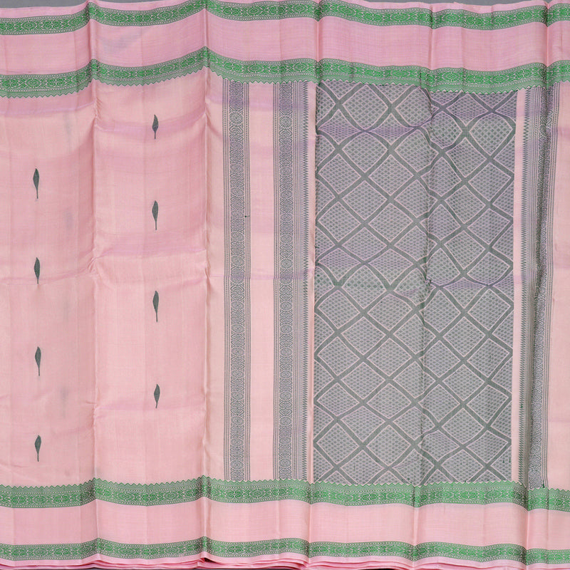 Hayagrivas Baby Pink Handloom Soft Silk Saree KBF880H6-1