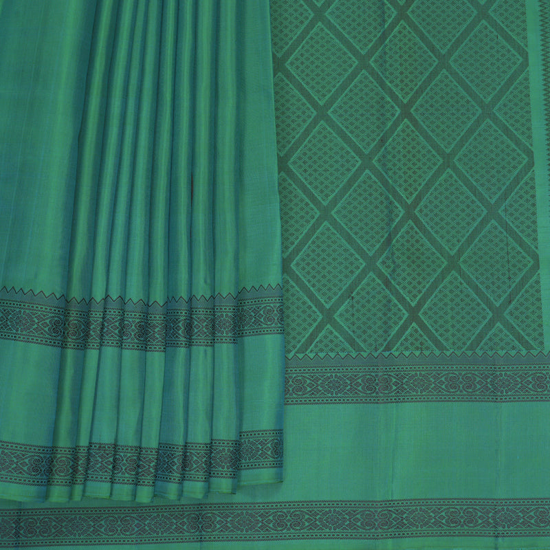Hayagrivas Aqua Green Handloom Soft Silk Saree KBF880H6-10