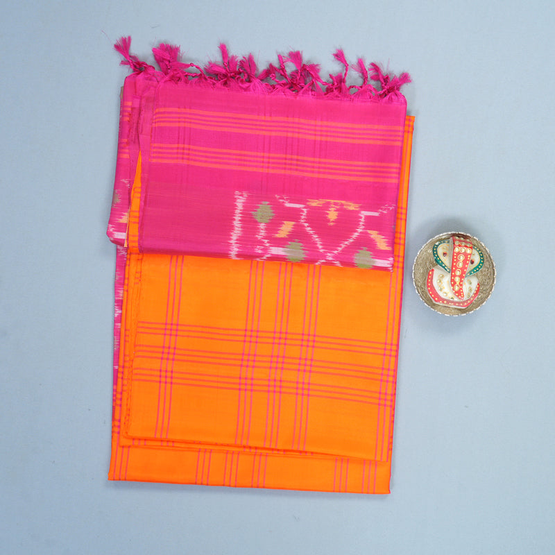 Hayagrivas Fanta Orange Handloom Soft Silk Saree KBF880H6-11