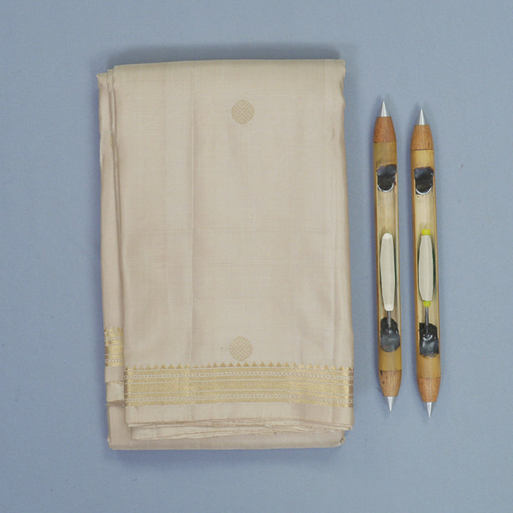 Hayagrivas Cream Handloom Soft Silk Saree KBF880H6-2