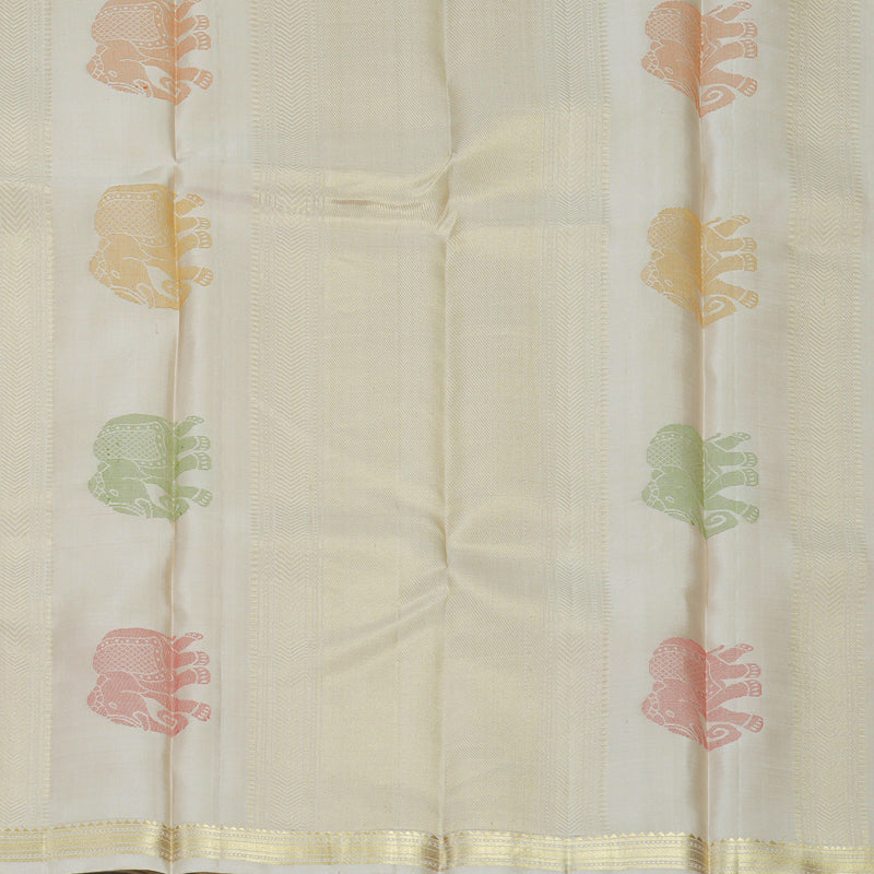 Hayagrivas Cream Handloom Soft Silk Saree KBF880H6-2