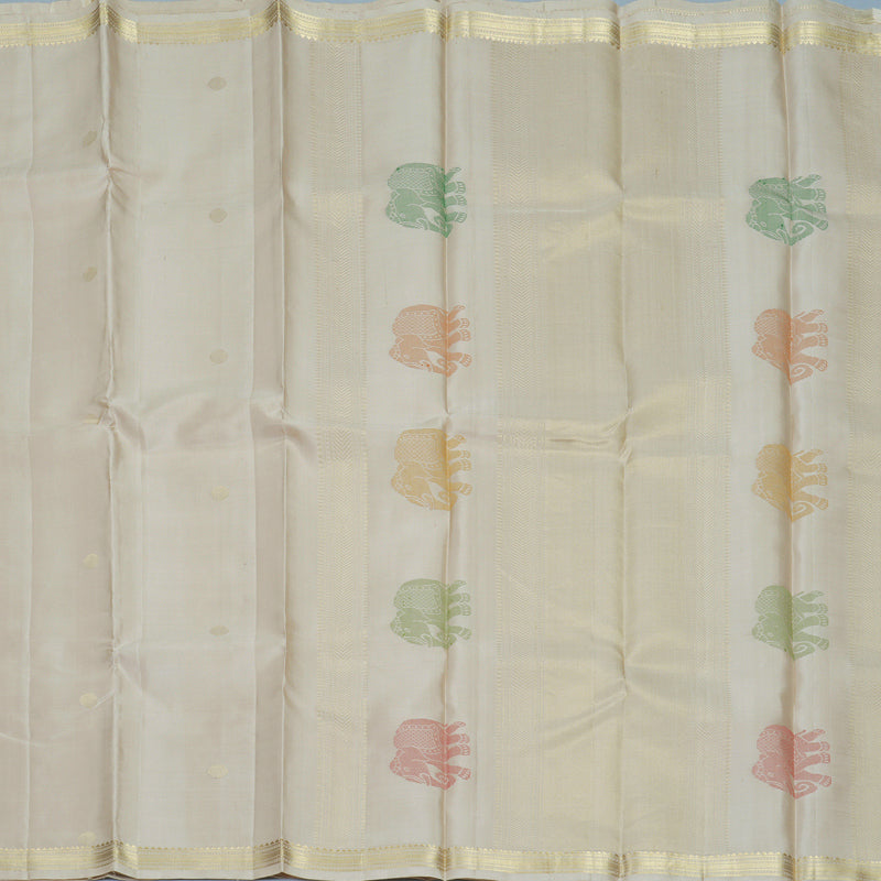 Hayagrivas Cream Handloom Soft Silk Saree KBF880H6-2