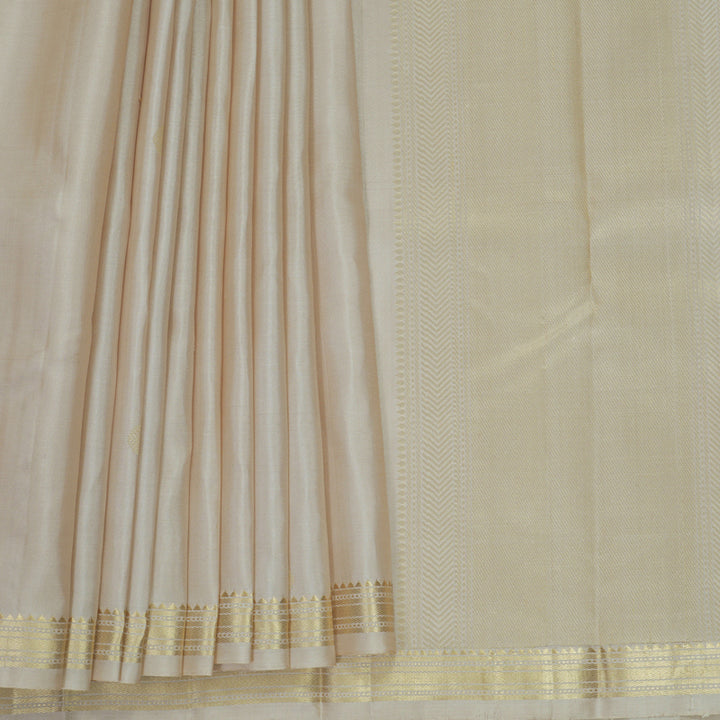 Hayagrivas Cream Handloom Soft Silk Saree KBF880H6-2