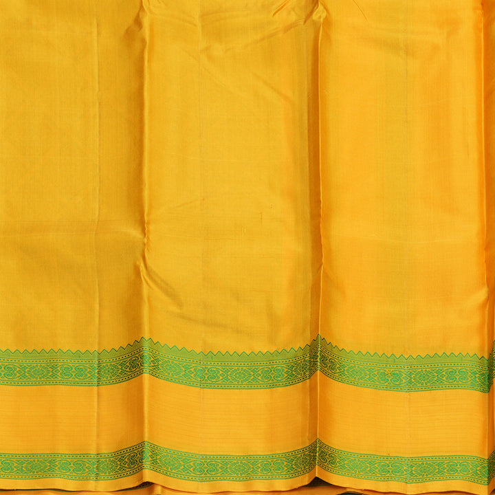Hayagrivas Mustard Yellow Handloom Soft Silk Saree KBF880H6-3