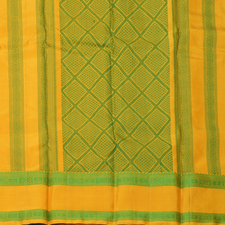 Hayagrivas Mustard Yellow Handloom Soft Silk Saree KBF880H6-3