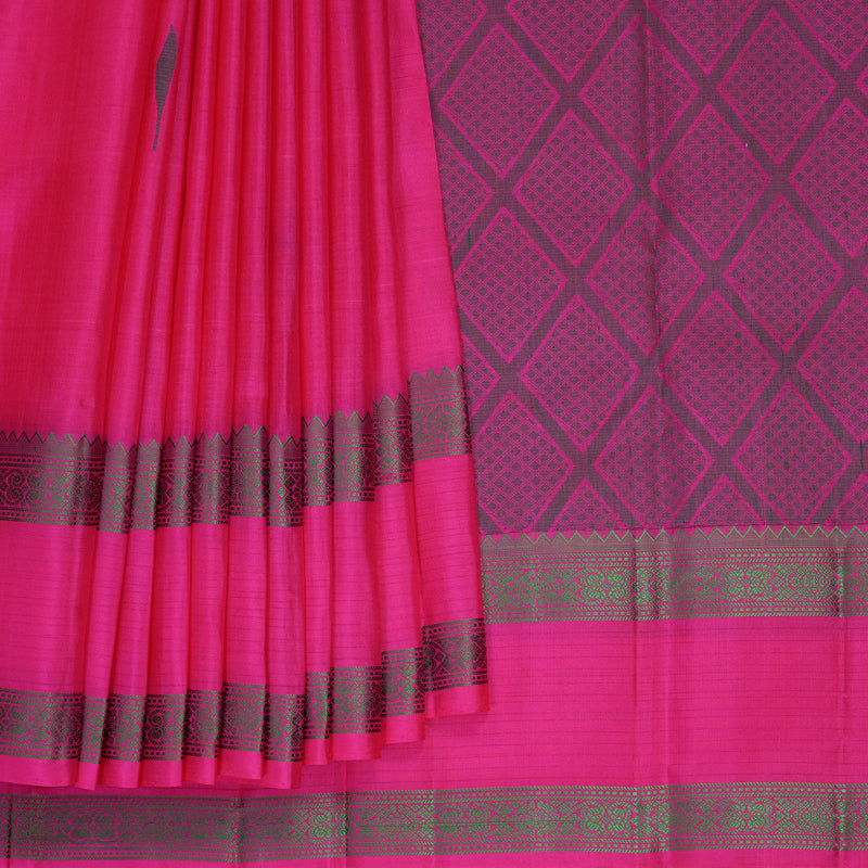 Hayagrivas Rani Pink Handloom Soft Silk Saree KBF880H6-6