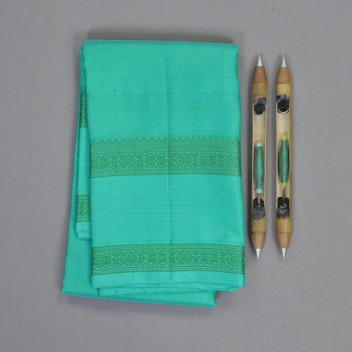 Hayagrivas Sea Blue Handloom Soft Silk Saree KBF880H6-7