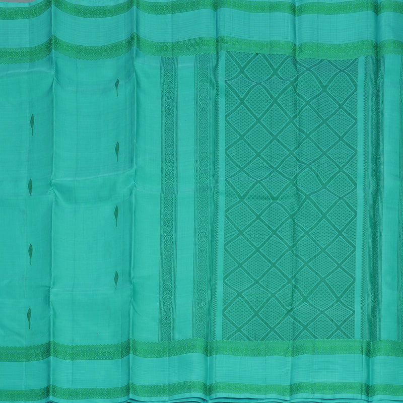 Hayagrivas Sea Blue Handloom Soft Silk Saree KBF880H6-7