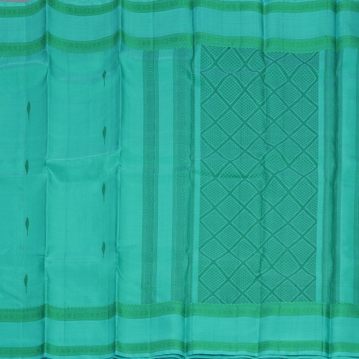 Hayagrivas Sea Blue Handloom Soft Silk Saree KBF880H6-7