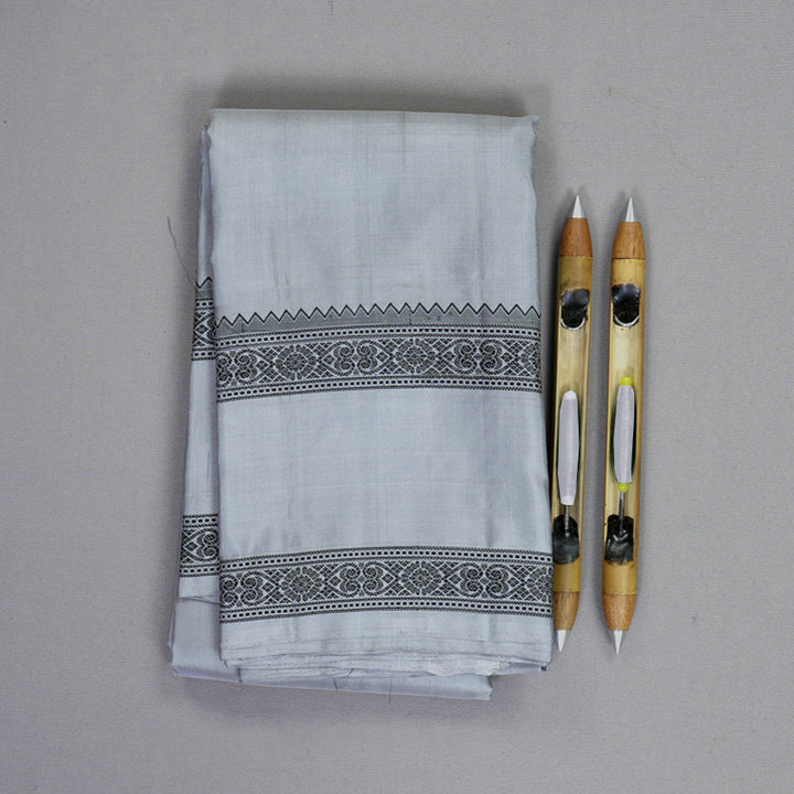 Hayagrivas Grey Handloom Soft Silk Saree KBF880H6-8