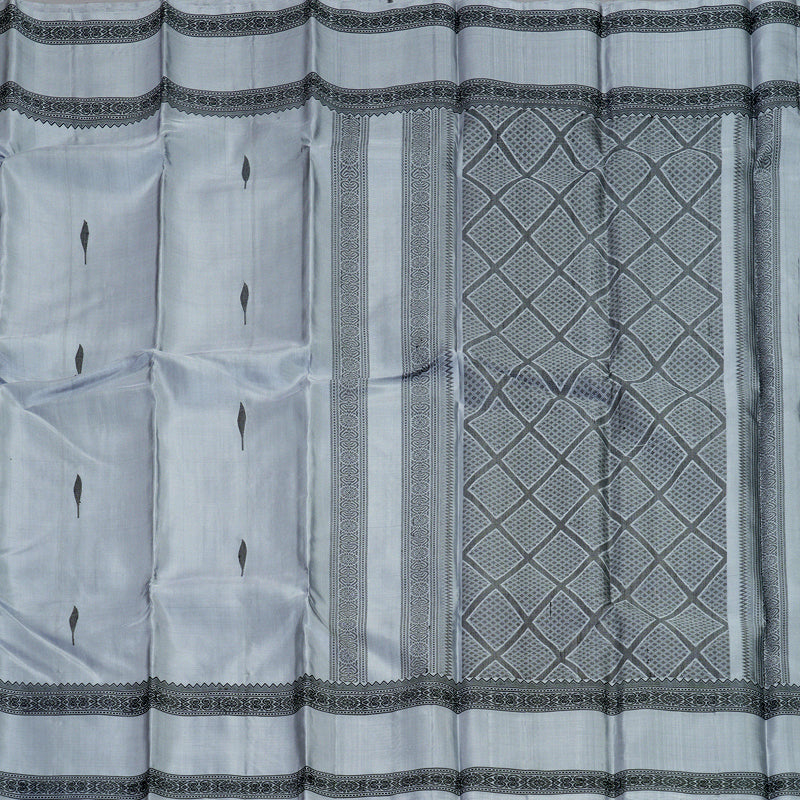 Hayagrivas Grey Handloom Soft Silk Saree KBF880H6-8