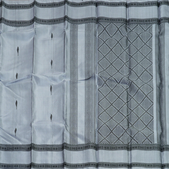 Hayagrivas Grey Handloom Soft Silk Saree KBF880H6-8