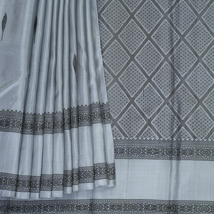 Hayagrivas Grey Handloom Soft Silk Saree KBF880H6-8