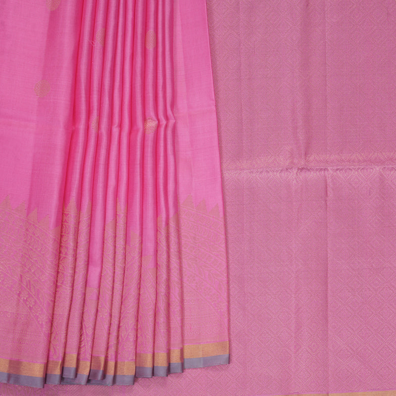 Hayagrivas Baby Pink Handloom Soft Silk Saree KBF880H7-1