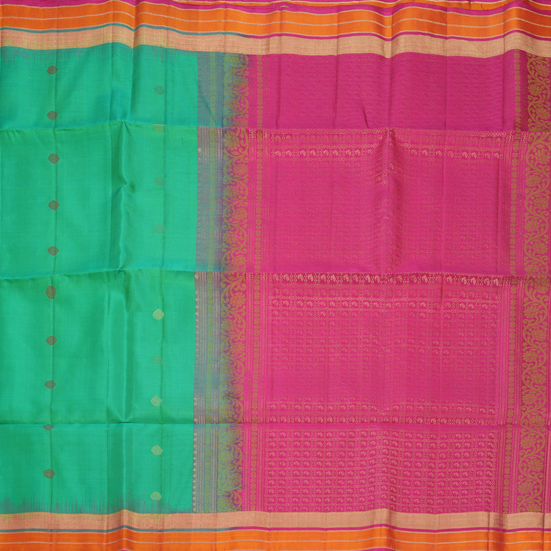 Hayagrivas Aqua Green Handloom Soft Silk Saree KBF880H8-1
