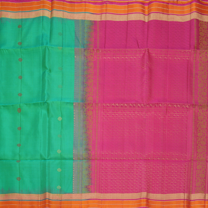 Hayagrivas Aqua Green Handloom Soft Silk Saree KBF880H8-1