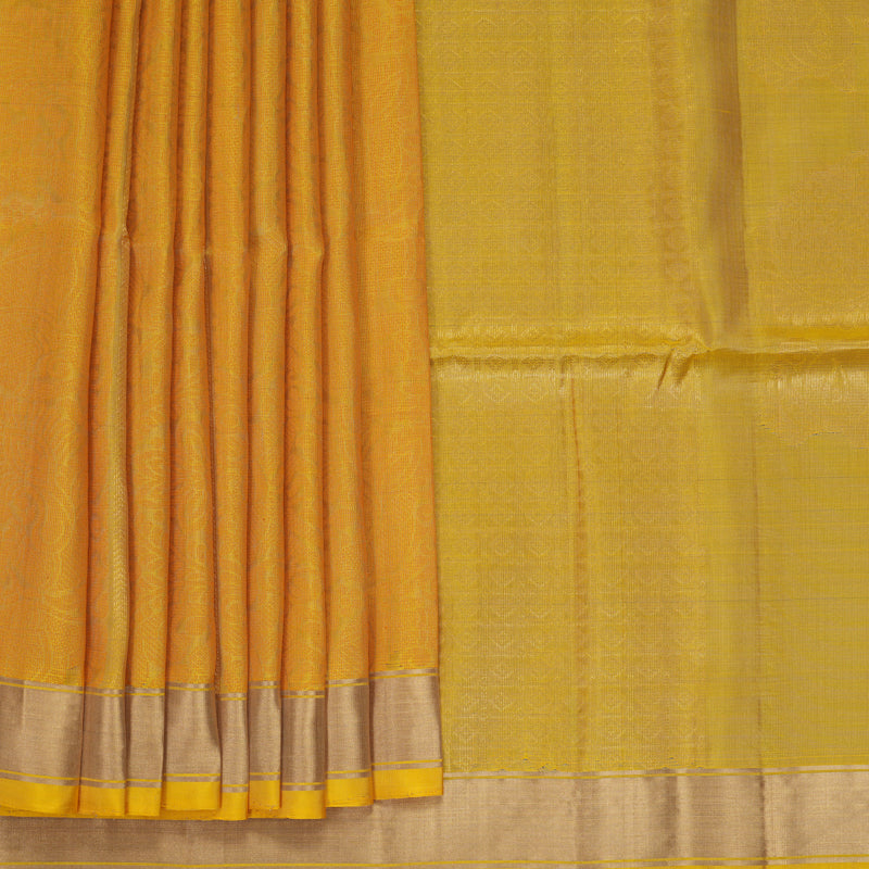 Hayagrivas Mild Yellow Handloom Soft Silk Saree KBF880H8-10