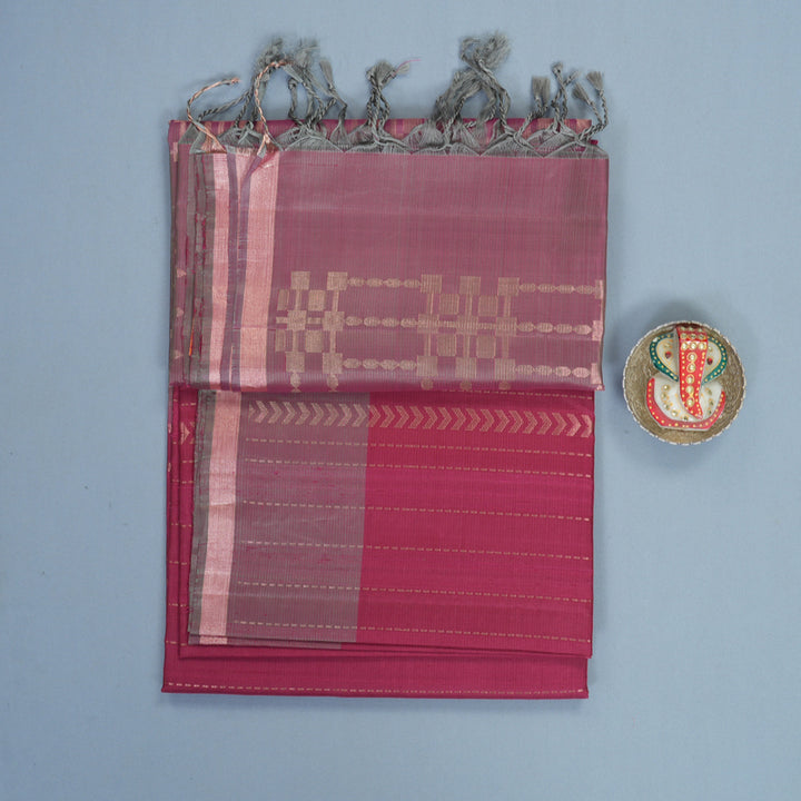 Hayagrivas Magenta Handloom Soft Silk Saree KBF881H17-1