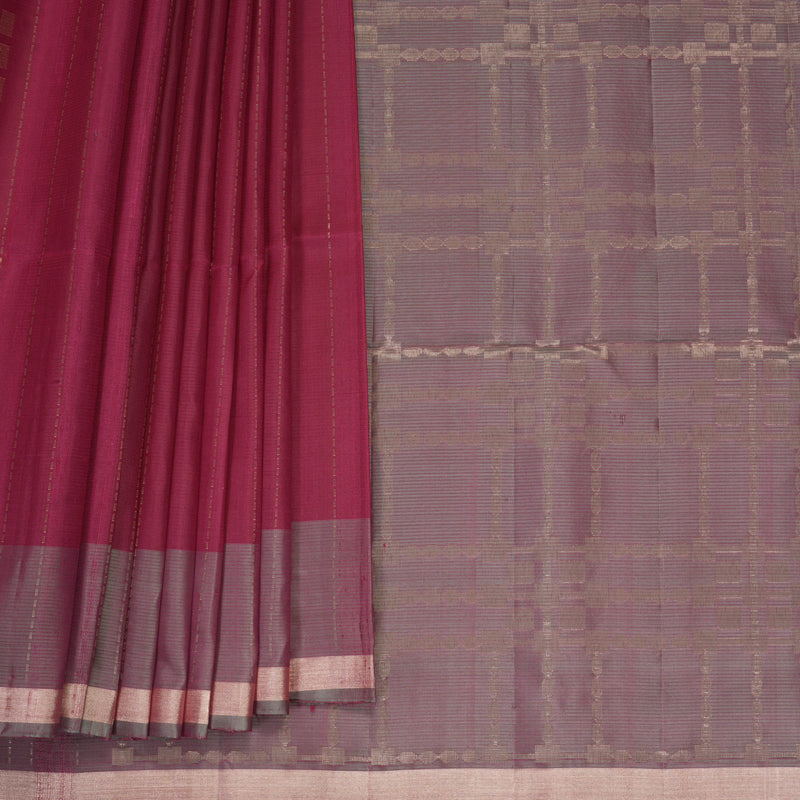 Hayagrivas Magenta Handloom Soft Silk Saree KBF881H17-1