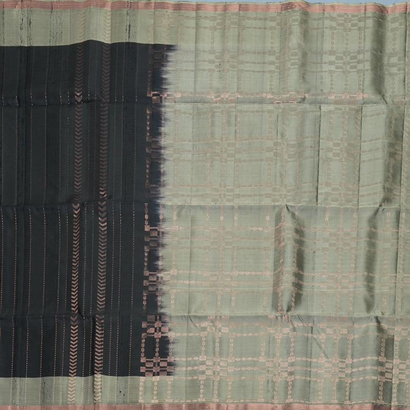 Hayagrivas Black Handloom Soft Silk Saree KBF881H17-2