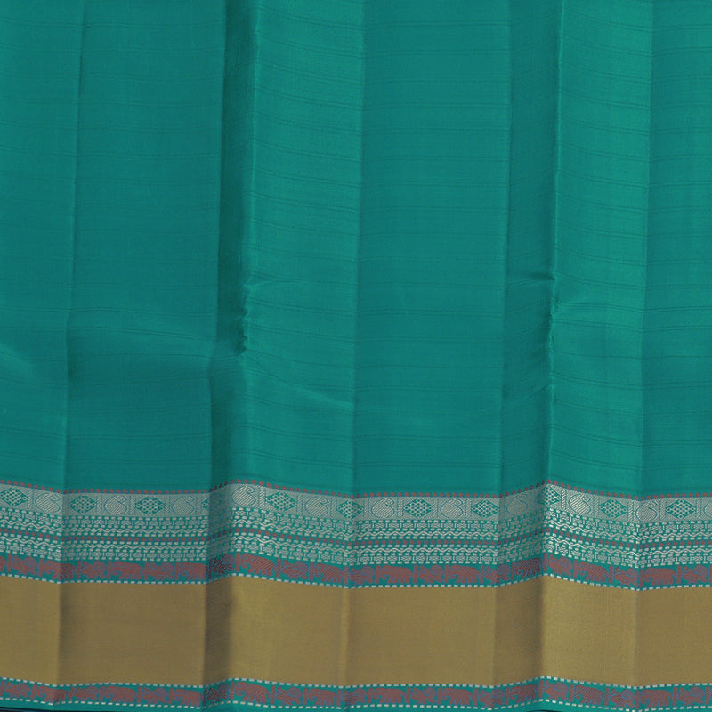 Hayagrivas Turquoise Blue Handloom Soft Silk Saree KBF881H19-2