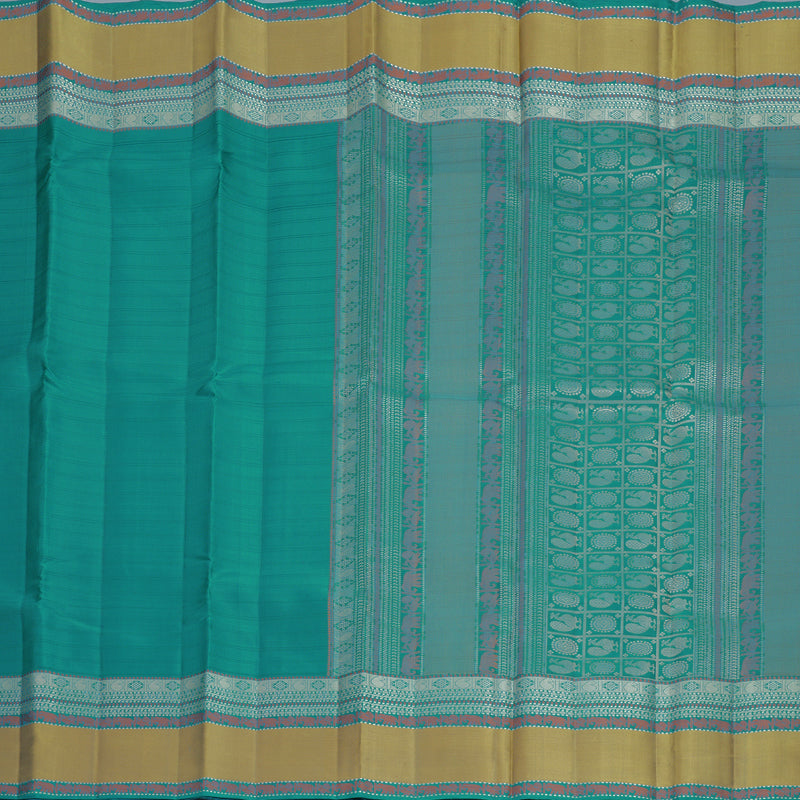 Hayagrivas Turquoise Blue Handloom Soft Silk Saree KBF881H19-2