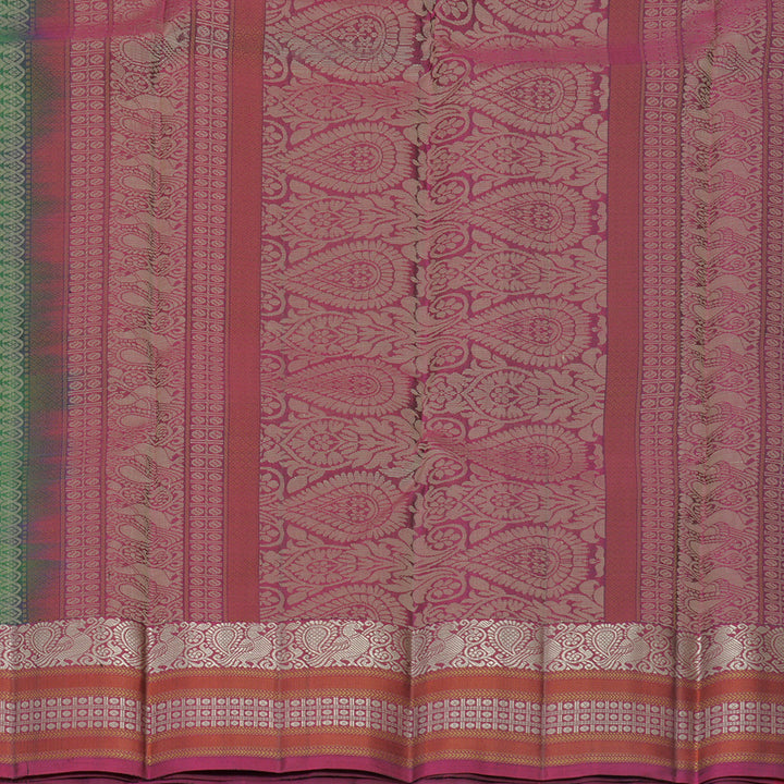 Hayagrivas Bottle Green Handloom Soft Silk Saree KBF881H20-2