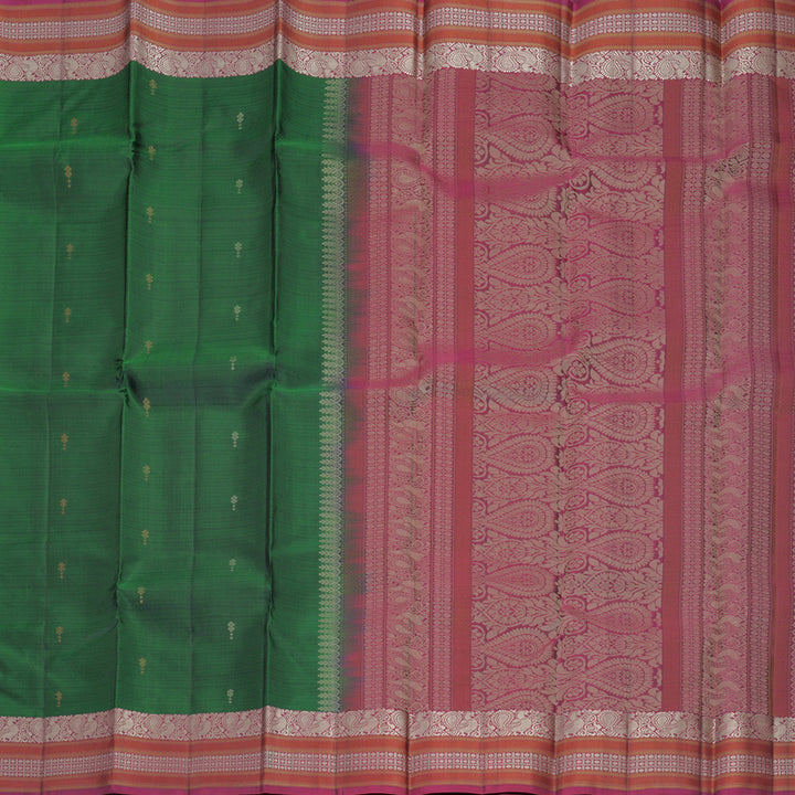 Hayagrivas Bottle Green Handloom Soft Silk Saree KBF881H20-2