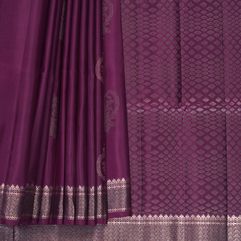 Hayagrivas Purple Handloom Soft Silk Saree KBF881H23-1