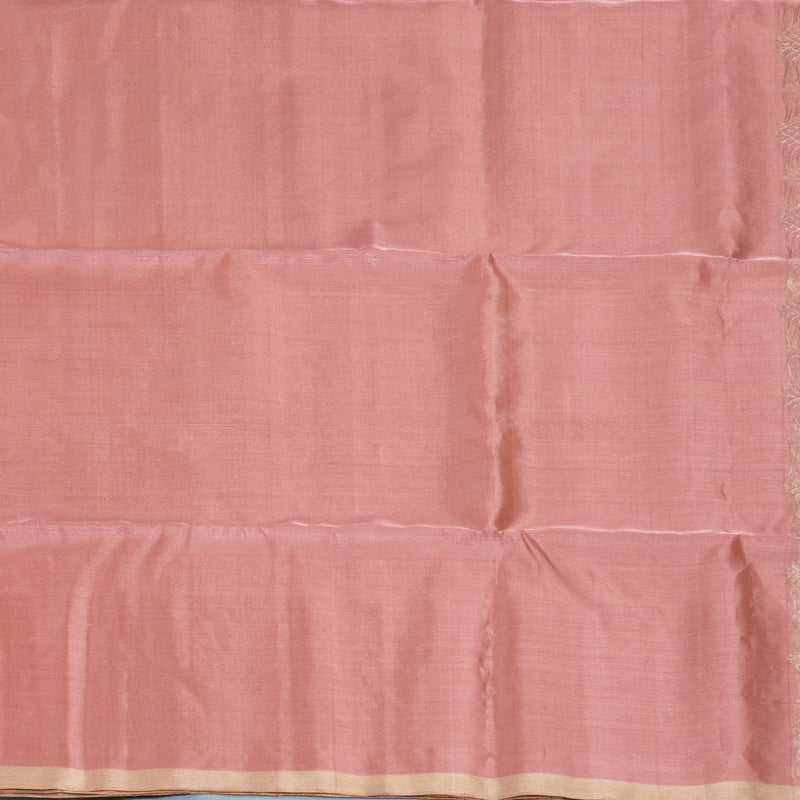 Hayagrivas Peach Pink Handloom Soft Silk Saree KBF881H24-2
