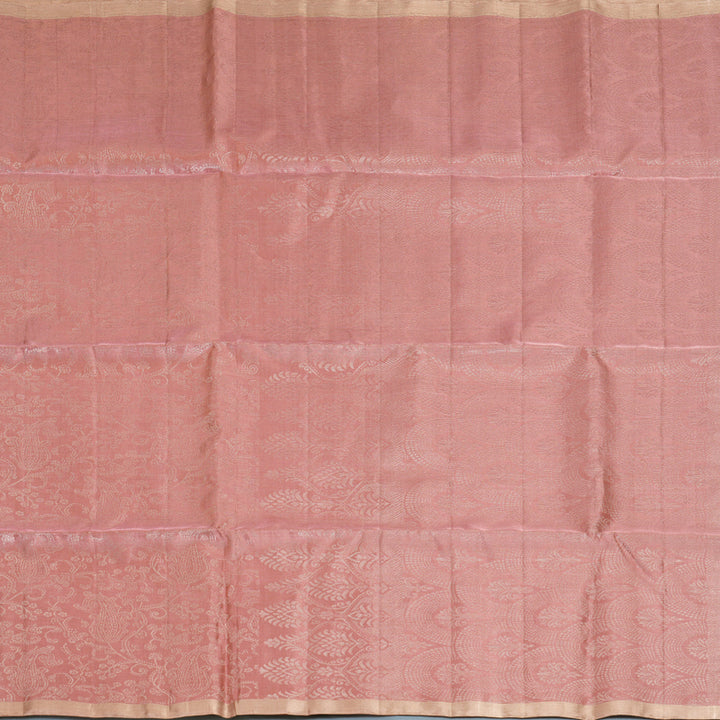 Hayagrivas Peach Pink Handloom Soft Silk Saree KBF881H24-2