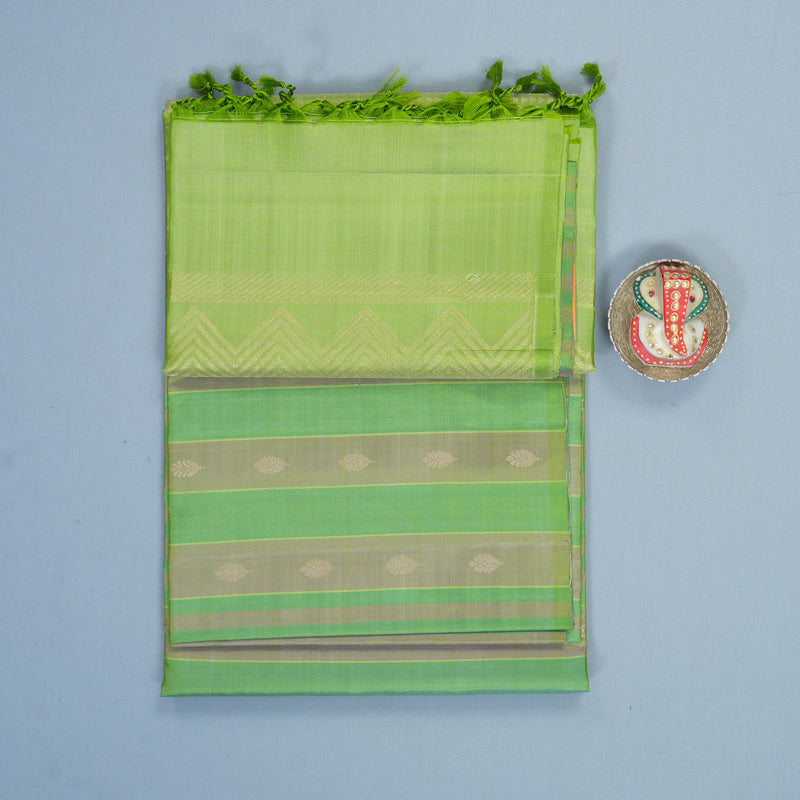 Hayagrivas Multicolour Stripes Handloom Soft Silk Saree KBF881H25-1