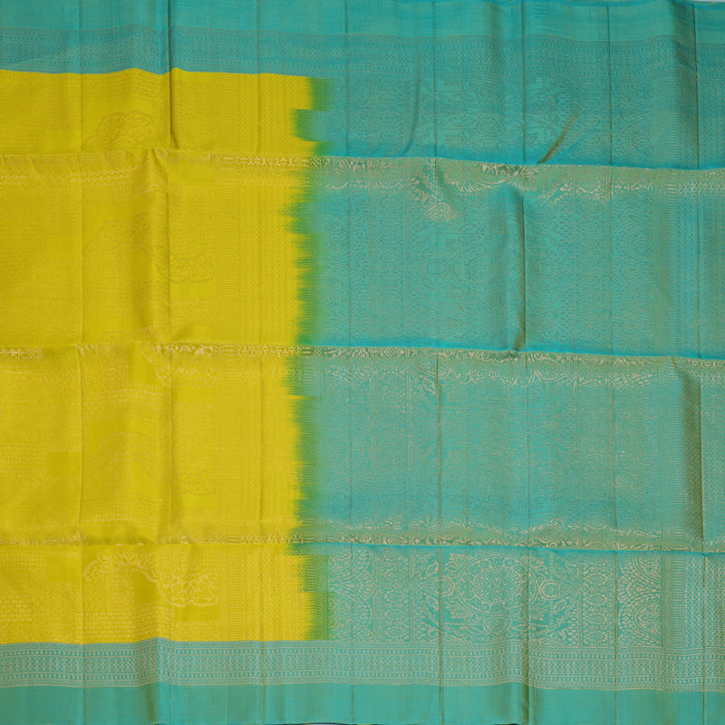 Hayagrivas Lime Green Handloom Soft Silk Saree KBF881H26-2