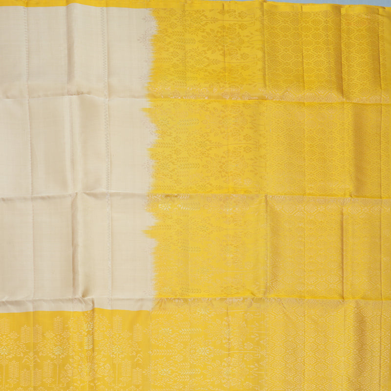 Hayagrivas Cream Handloom Soft Silk Saree KBF881H31-1