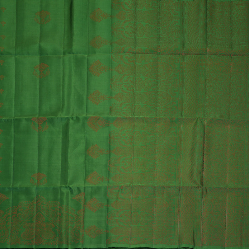 Hayagrivas Leaf Green Handloom Soft Silk Saree KBF881H36-2